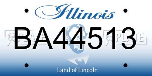BA44513 Illinois License Plate