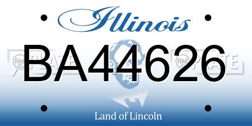 BA44626 Illinois License Plate