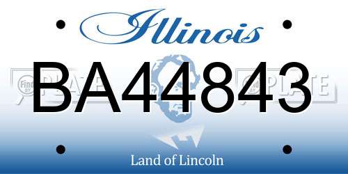 BA44843 Illinois License Plate