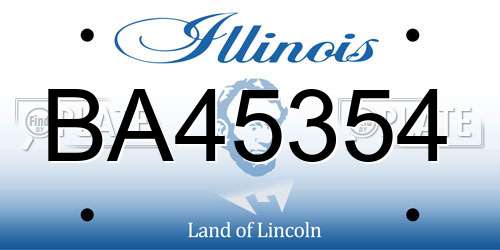 BA45354 Illinois License Plate