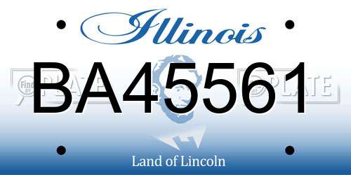 BA45561 Illinois License Plate