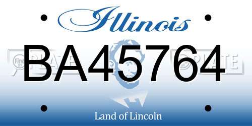 BA45764 Illinois License Plate