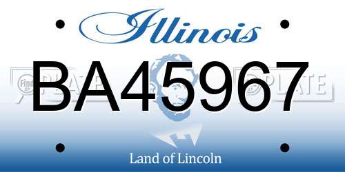 BA45967 Illinois License Plate