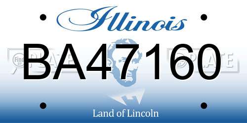 BA47160 Illinois License Plate