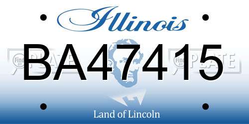 BA47415 Illinois License Plate