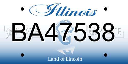 BA47538 Illinois License Plate