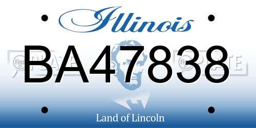 BA47838 Illinois License Plate