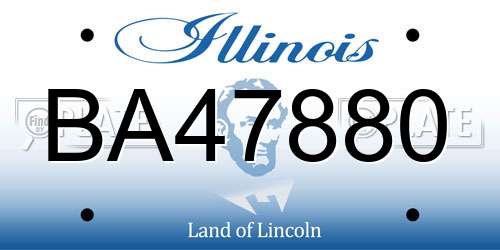 BA47880 Illinois License Plate