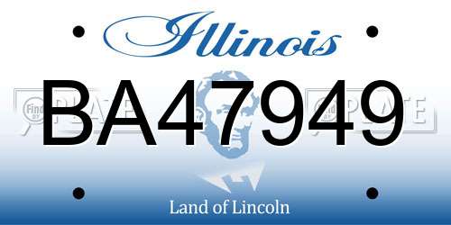 BA47949 Illinois License Plate