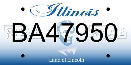 BA47950 Illinois License Plate