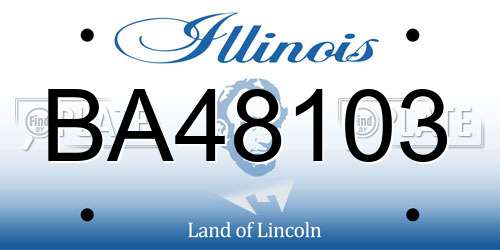 BA48103 Illinois License Plate