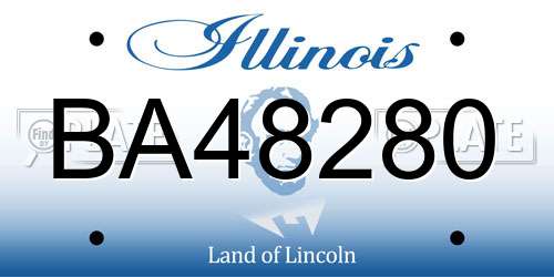 BA48280 Illinois License Plate