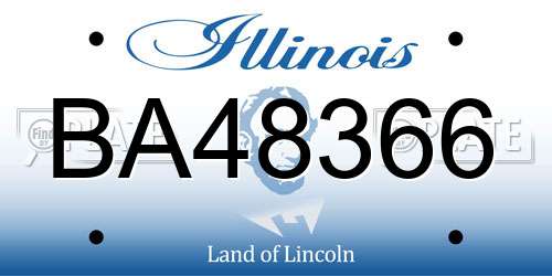 BA48366 Illinois License Plate
