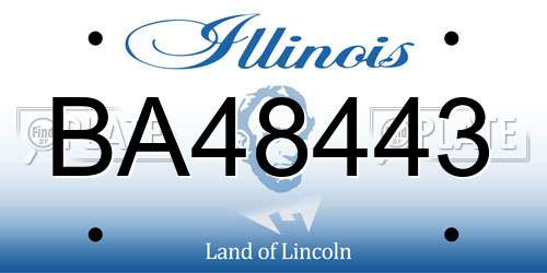 BA48443 Illinois License Plate