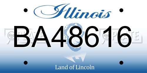 BA48616 Illinois License Plate