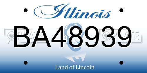BA48939 Illinois License Plate