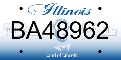 BA48962 Illinois License Plate