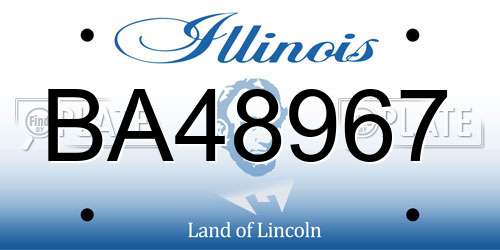 BA48967 Illinois License Plate