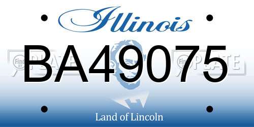 BA49075 Illinois License Plate