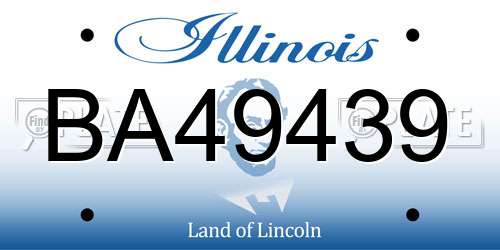 BA49439 Illinois License Plate