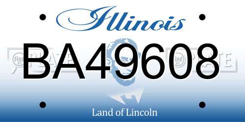 BA49608 Illinois License Plate