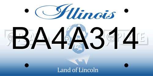 BA4A314 Illinois License Plate