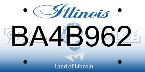 BA4B962 Illinois License Plate