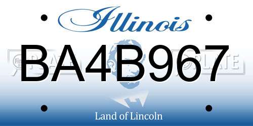 BA4B967 Illinois License Plate