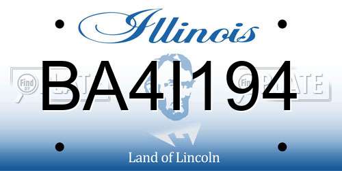 BA4I194 Illinois License Plate