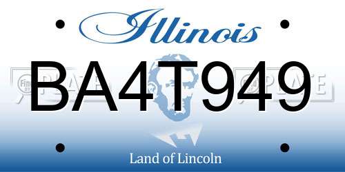 BA4T949 Illinois License Plate