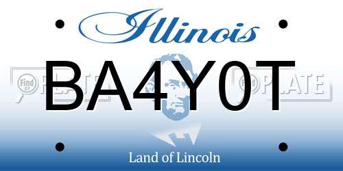 BA4Y0T Illinois License Plate