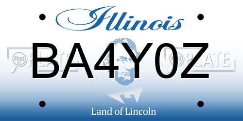 BA4Y0Z Illinois License Plate