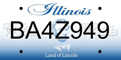 BA4Z949 Illinois License Plate
