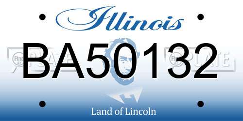BA50132 Illinois License Plate