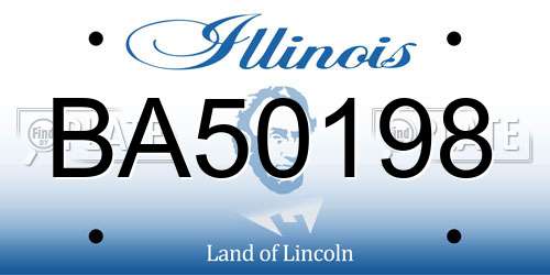 BA50198 Illinois License Plate