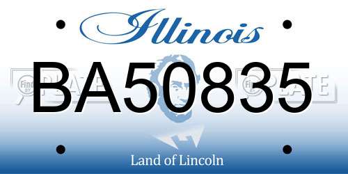 BA50835 Illinois License Plate