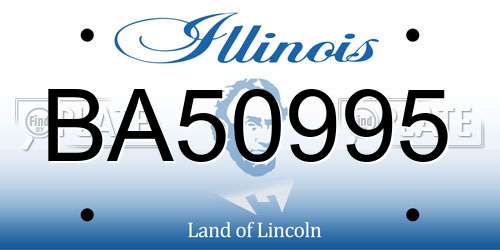 BA50995 Illinois License Plate