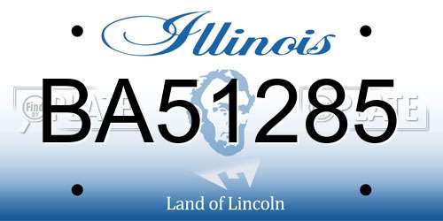 BA51285 Illinois License Plate
