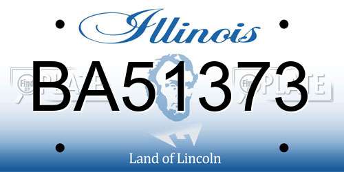 BA51373 Illinois License Plate
