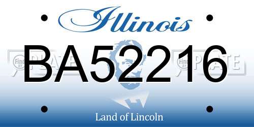 BA52216 Illinois License Plate