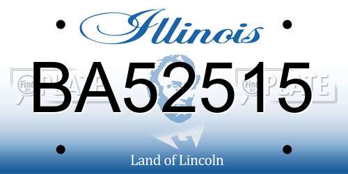 BA52515 Illinois License Plate