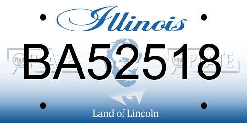 BA52518 Illinois License Plate