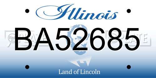 BA52685 Illinois License Plate
