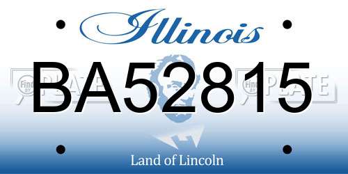 BA52815 Illinois License Plate
