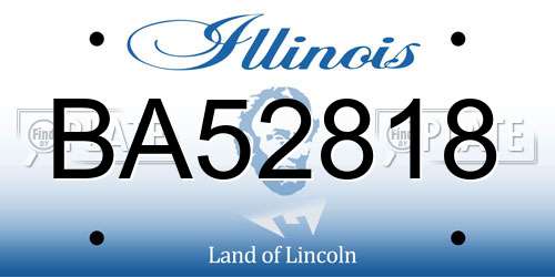 BA52818 Illinois License Plate