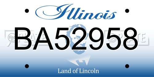 BA52958 Illinois License Plate