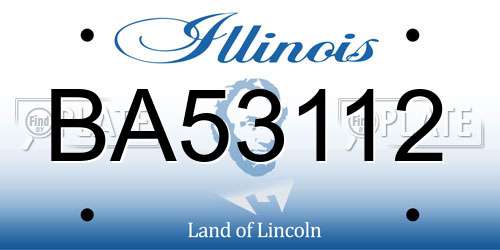 BA53112 Illinois License Plate