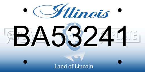 BA53241 Illinois License Plate