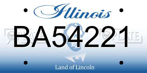 BA54221 Illinois License Plate