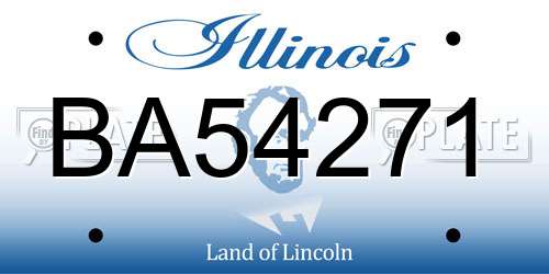 BA54271 Illinois License Plate